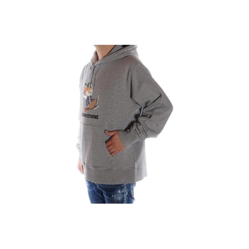 Maison Kitsune Logo print Cotton Hoodie-2