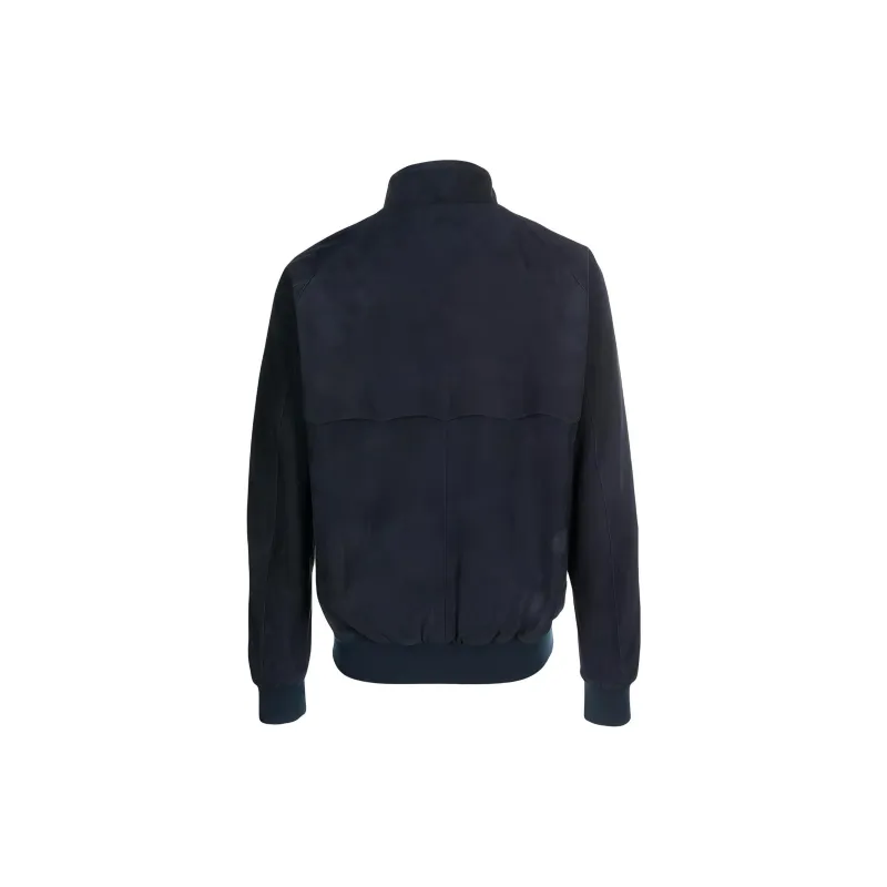 BARACUTA G9 Harrington Panelled Suede Jacket-1