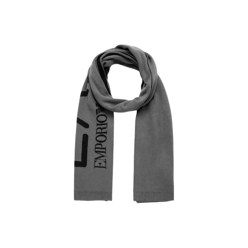 EMPORIO ARMANI Acrylic Knit Scarves Unisex Gray-1
