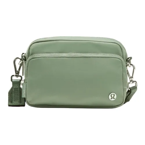 Lululemon Nylon Shoulder Bag Crossbody Bag Unisex Gray Green