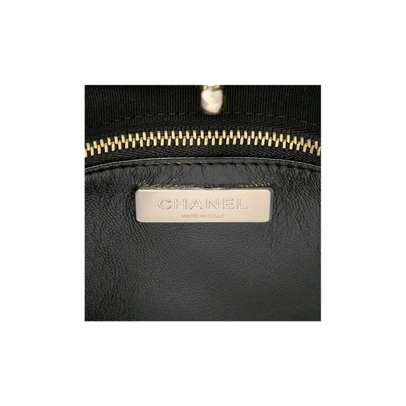 CHANEL Bright Lambskin Shoulder Bag, Crossbody Bag, Handbag Mini Women's White & Black-4