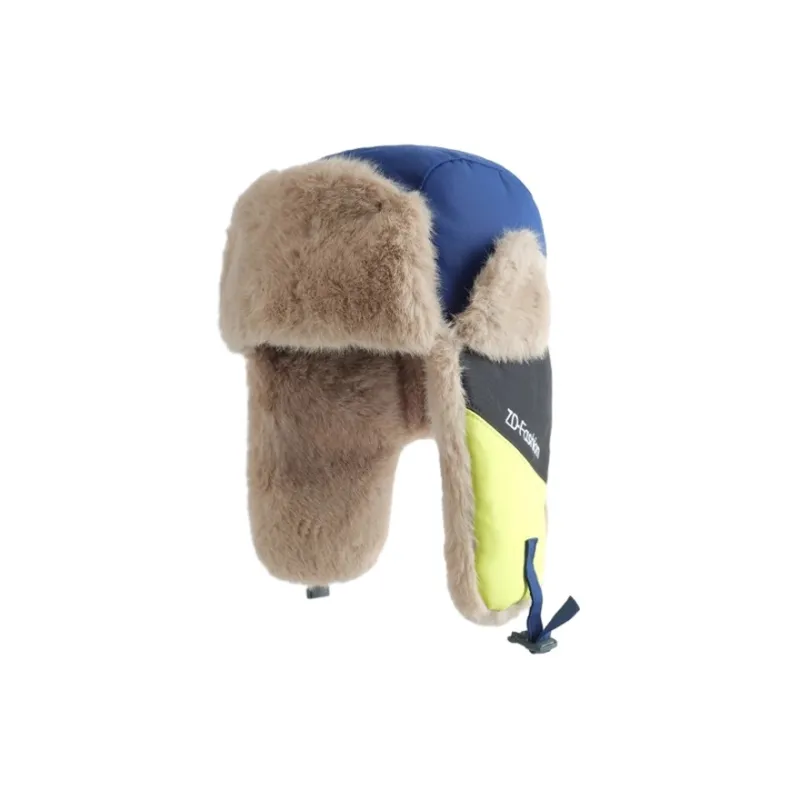 FREE RABBITⅡ Letter Embroidered Fashion Color Blocking Patchwork Ear Protection Cap Unisex-2