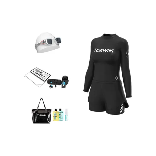 TOSWIM Swim Set Goddess 10 Piece Set Women's Squid Black