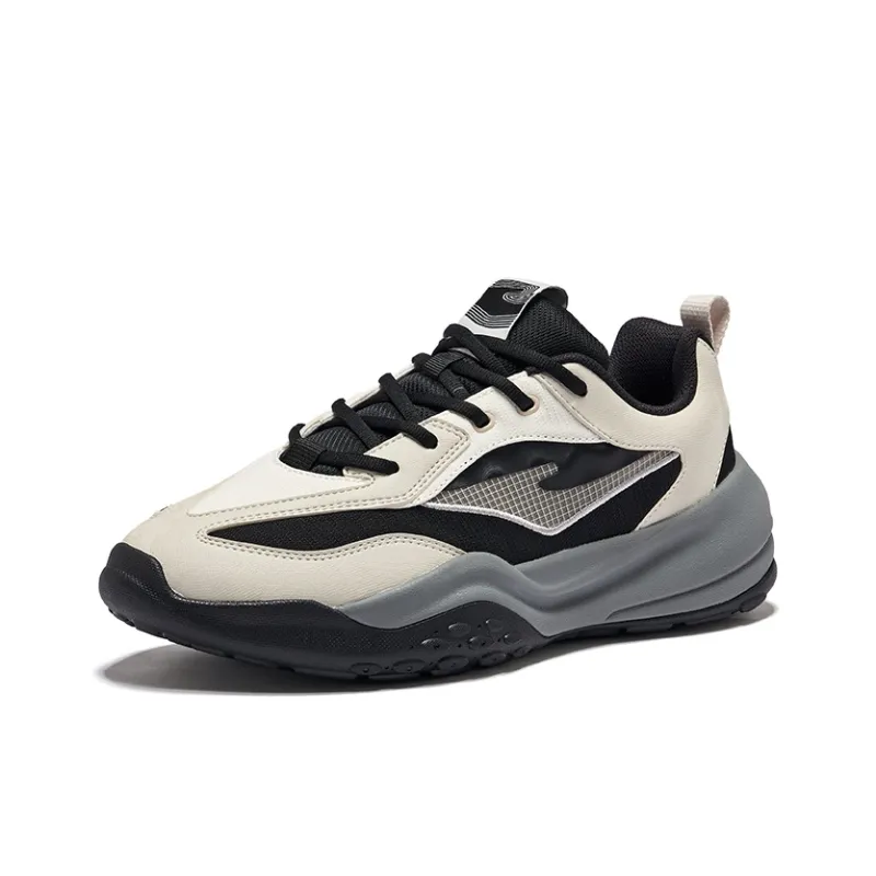 Erke Pudding Wear-resistant And Lightweight Low-Top Casual Shoes Men's Positive Black Floating Lime-2