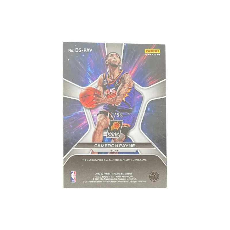 PANINI 2022 23 Sun Spectrum Cameron Payne/99 Signature Card Basketball Player Card Access Pass Sports Cards 1 Pc-1