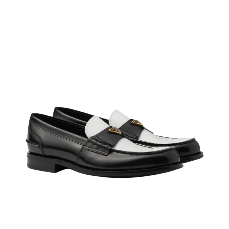 PRADA Loafers Men's Black White-2