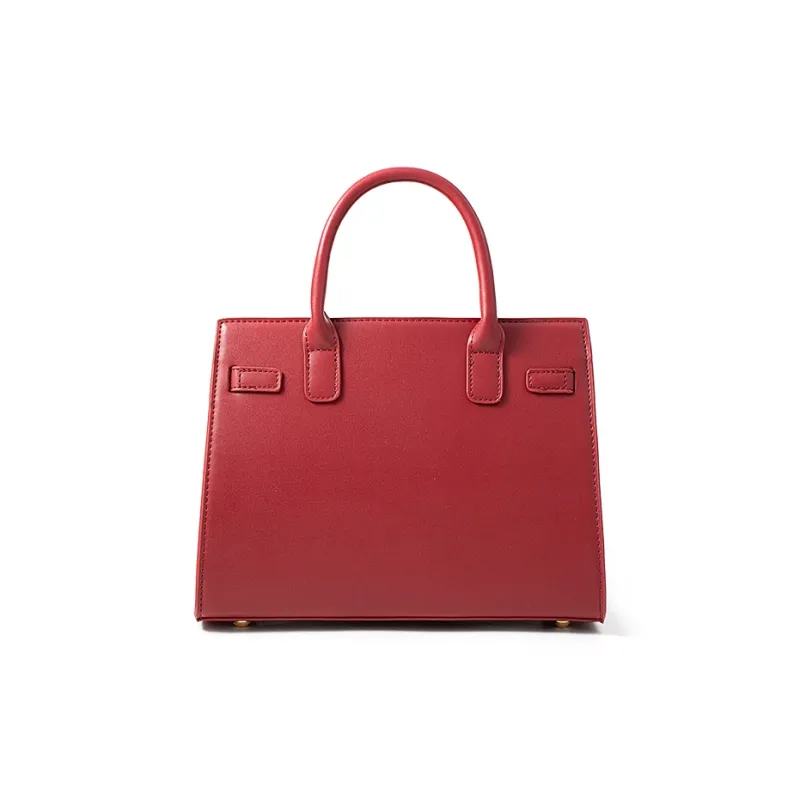 Vigno Synthetic Leather Shoulder Bag Crossbody Bag Handbag Medium Size Women's Red-12