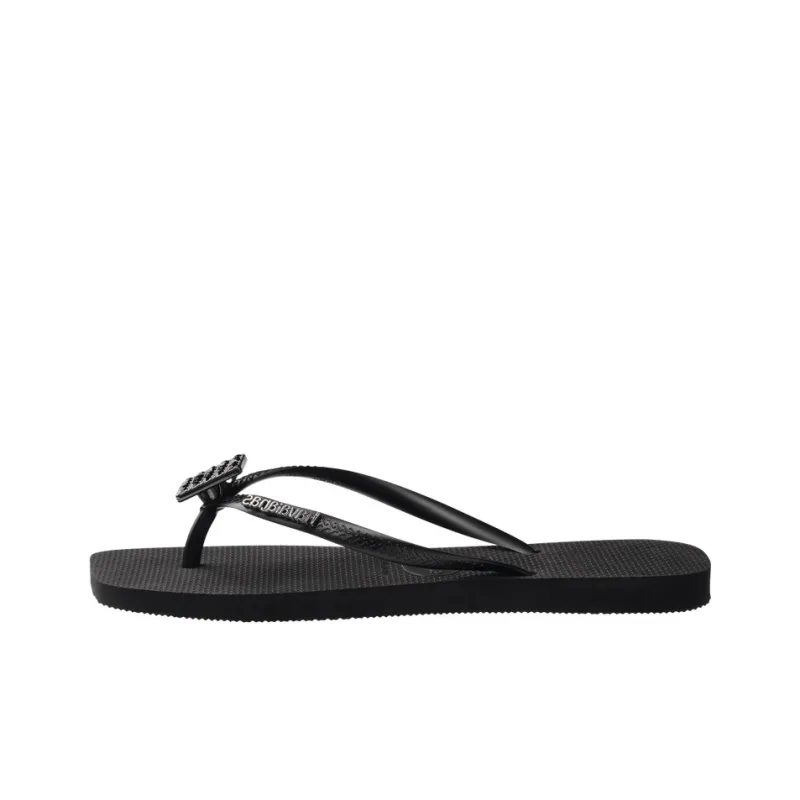 Havaianas Slim Abrasion-Resistant Flip Flops Women's Black-0