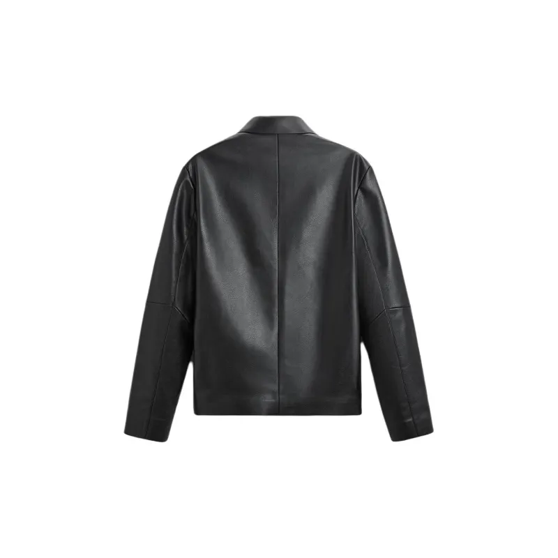 ZARA Leather Jacket Men's Black-1