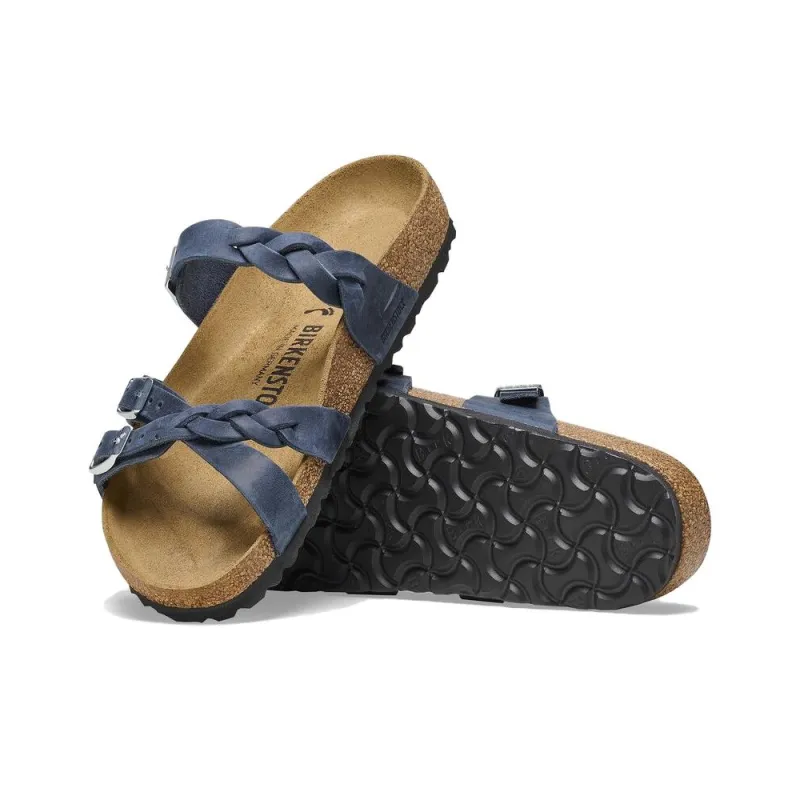 Birkenstock Franca Braided EVA Slip-Resistant Slide Slippers Women's Marine Blue Narrow Fit-5