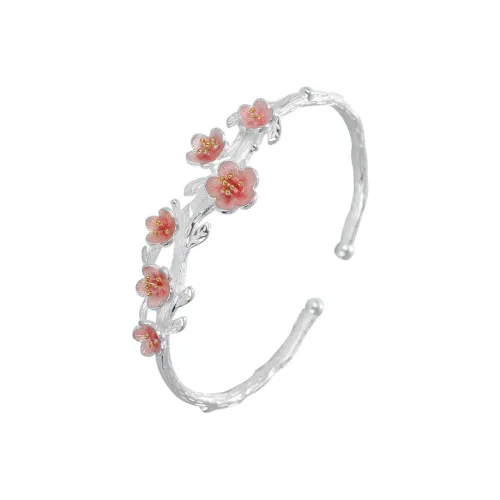 LAOYINJIANG S925 Silver Open Ended Bangle Adjustable Women's