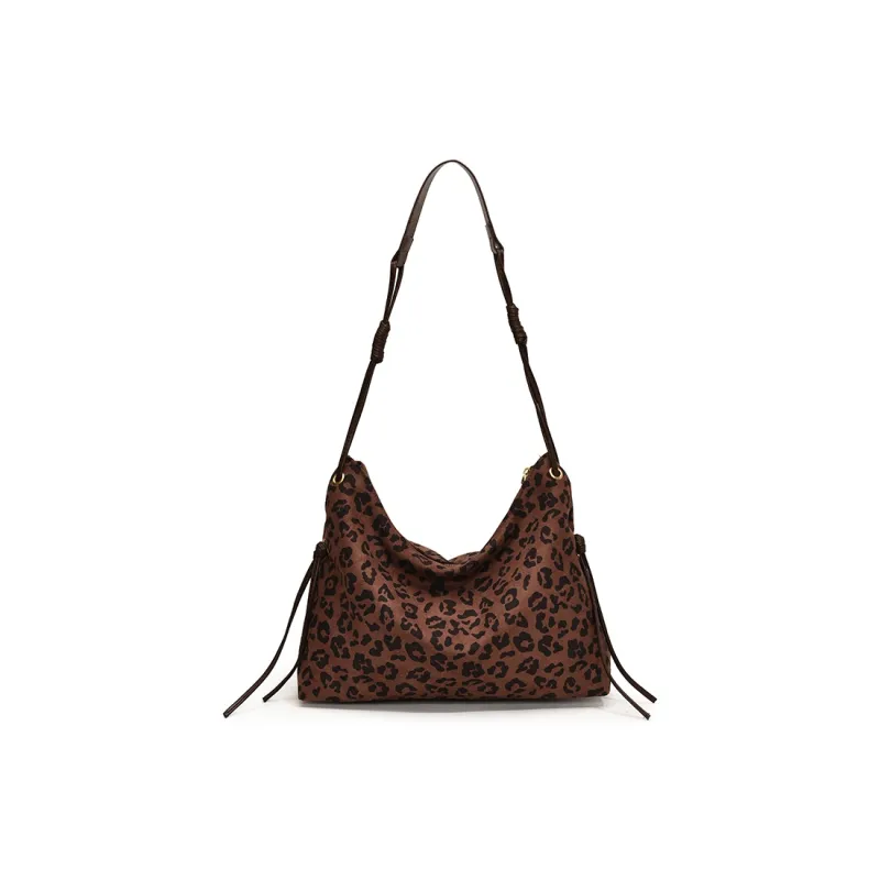 Morellybear PU Shoulder Bag Crossbody Bag Regular Women's Black/Coffee/Leopard Print Coffee/Leopard Print Brown-2