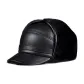 Fleece-Lined Earflap Sheepskin Hat-Black
