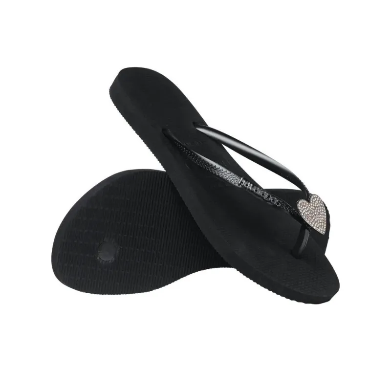 Havaianas Slim Rubber Sole Slip-Resistant Flip Flops Women's Black-6
