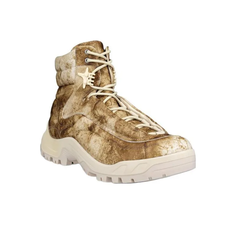 Ecco Shock Absorbers With Slip Resistant And Abrasion Resistant Properties High Top Hiking Shoes Men's Sand-1