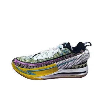 Anta Fengmang 1 Non slip Wear resistant Impact resistant Low Top Carbon Plate Basketball Shoes Men's White Yellow