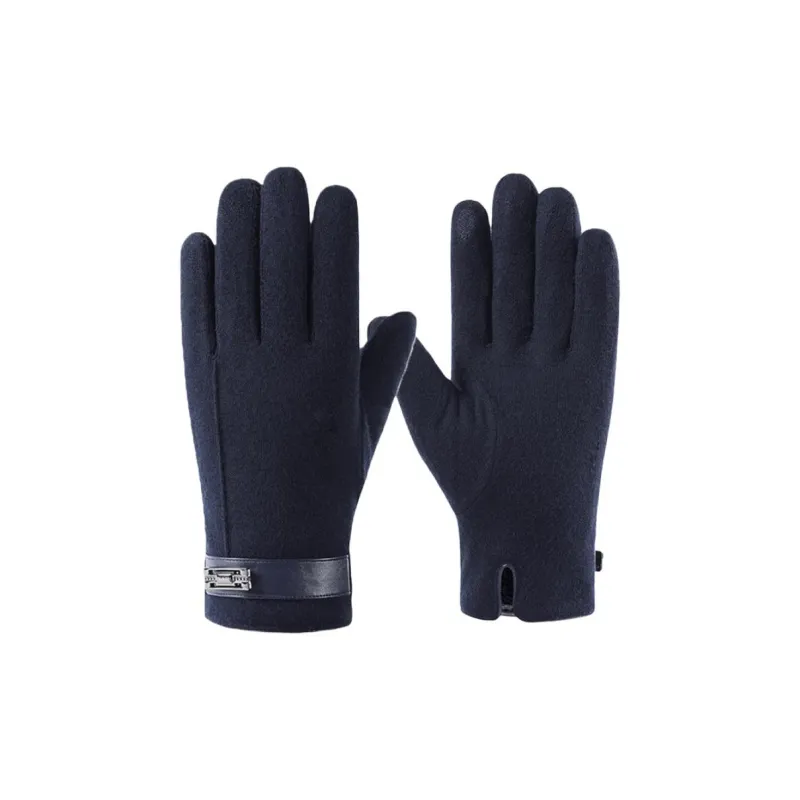 H YXIANG Wool Knit Gloves Men's-10