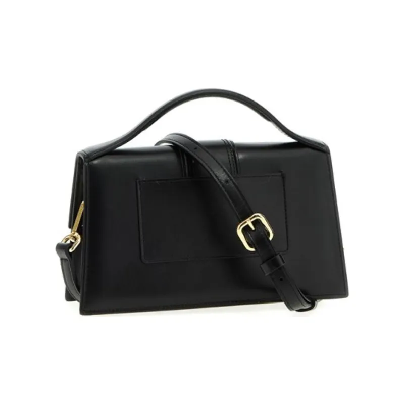 Jacquemus Cow Leather Shoulder Bag, Crossbody Bag, Handbag Women's Black-4