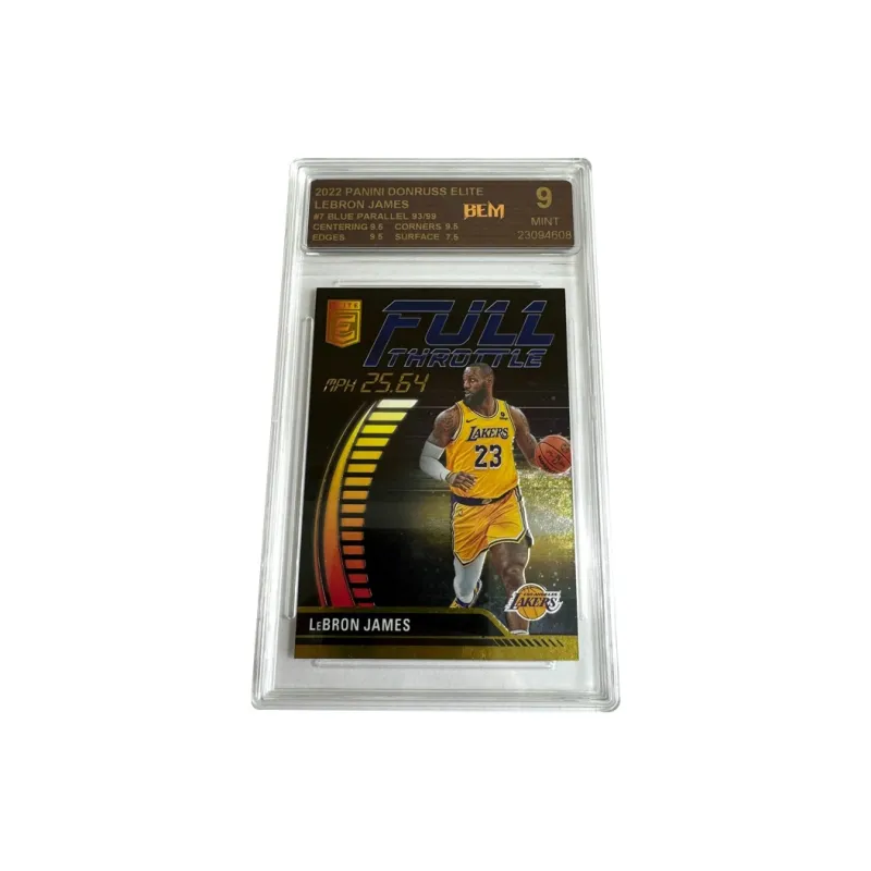 PANINI LeBron James, Lakers 99 Parallel, Full Speed, Teca, Blue Parallel 93/99 Star Card, 9 Points Graded Cards 1 Pc-0