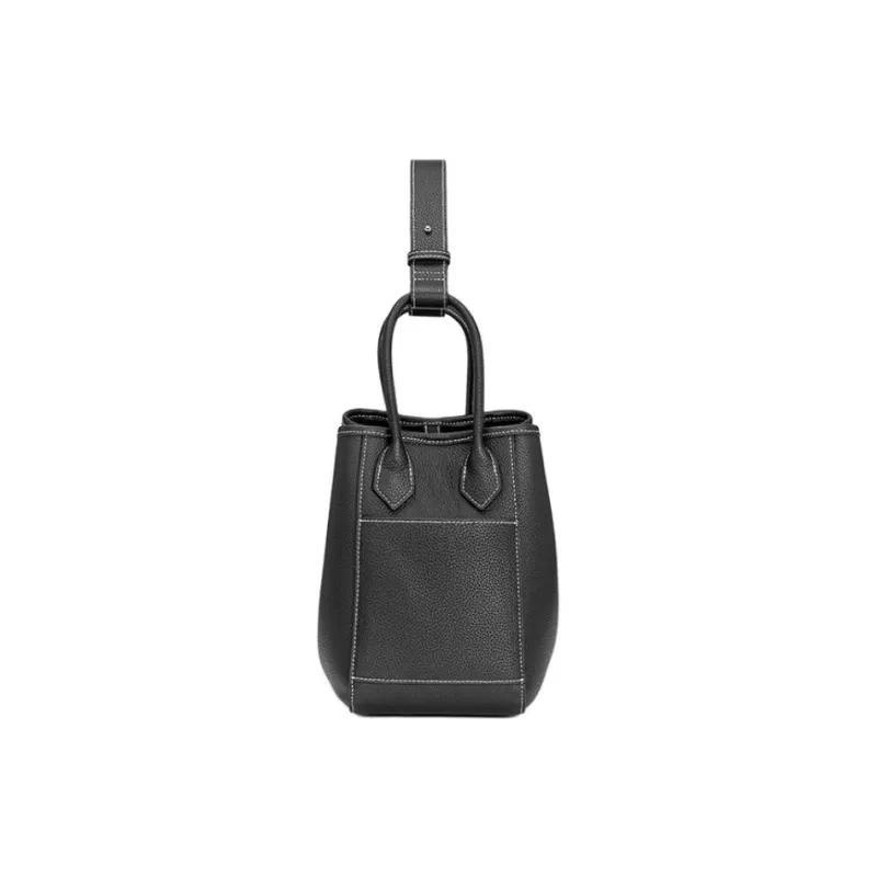 ROBERTA DI CAMERINO Cow Leather Shoulder Bag Large Size Women's Elephant Gray/Elegant Black-7