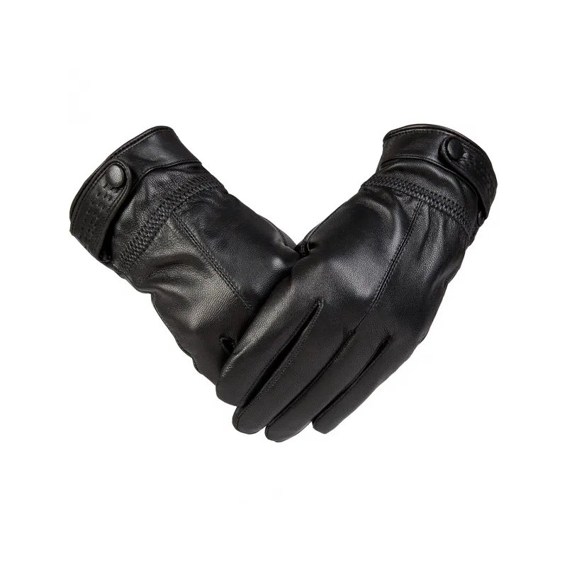 Shanghai Story Sheepskin Knit Gloves Men's Black Gift Box Set-49