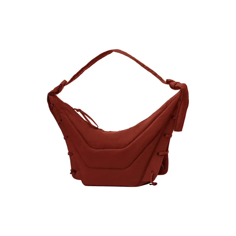 Lemaire Nylon With Canvas Gaming Bag Handbag Shoulder Bag Medium Size Unisex Cherry Mahogany-2