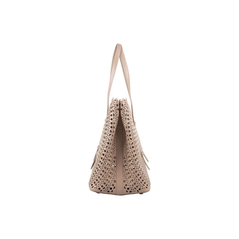 Alaia Calfskin Tote Bag, Shopping Bag, Shoulder Bag, Handbag Medium Size Women's Beige-3