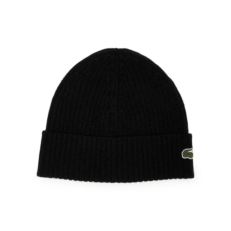 LACOSTE Cotton Beanies Unisex Black-2