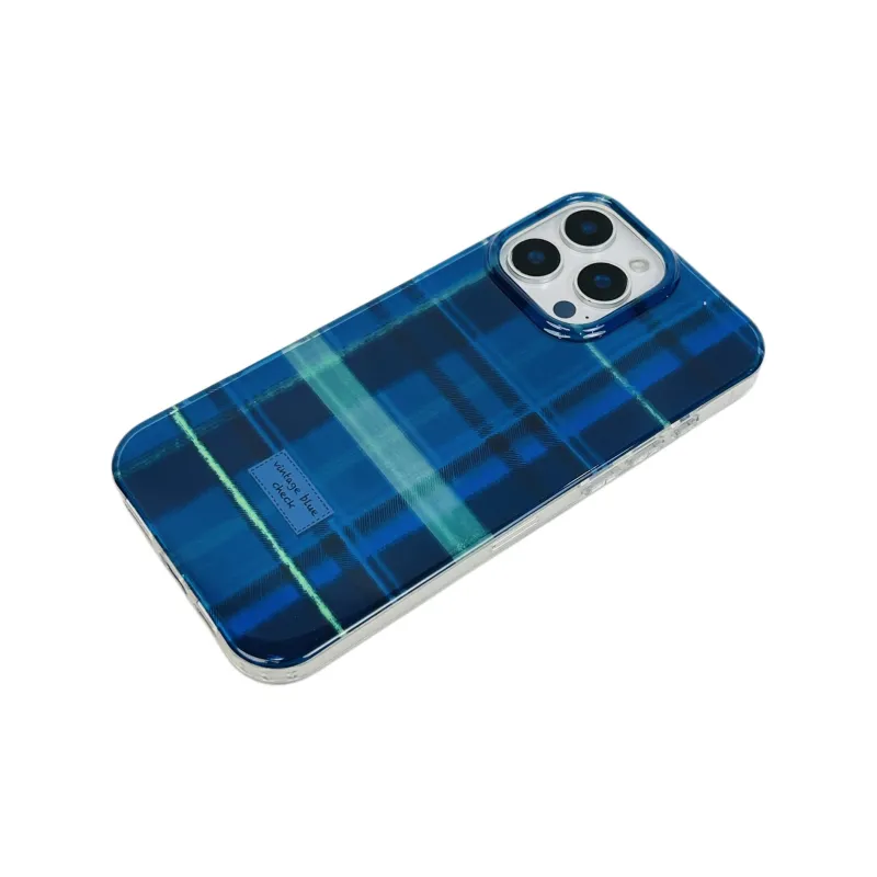 Wei Xin Acrylic Material Double Layer Plaid Phone Cases Compatible With IPhone 16/15 Pro Max/Apple 13/14 Pro Max/12-3