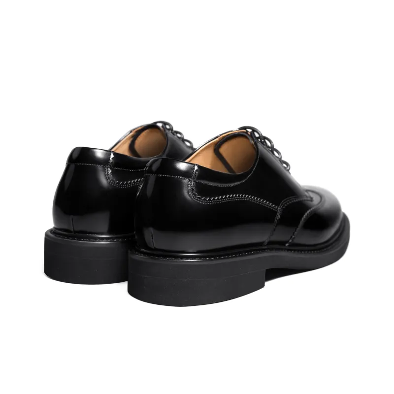 THOM WILLS British Business Calfskin Derby Shoes Dress Shoes Men's Black-3