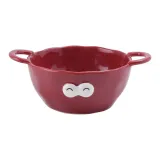 Small Size Paired Earrings Bowl-Red
