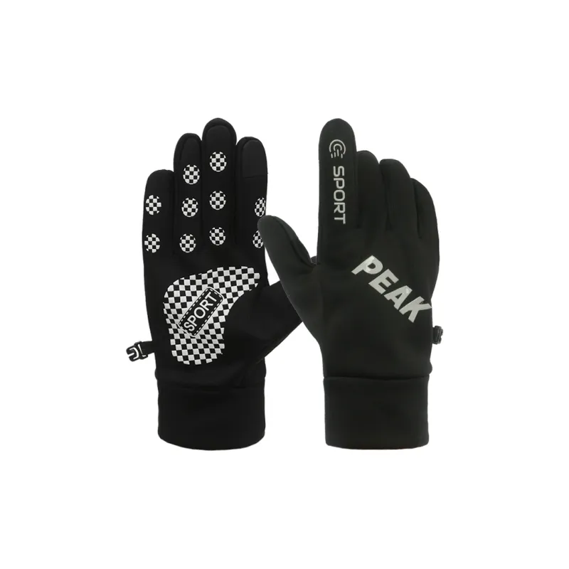 PEAK Polyester Elastane Gloves Unisex Black/Gray/Pink-0