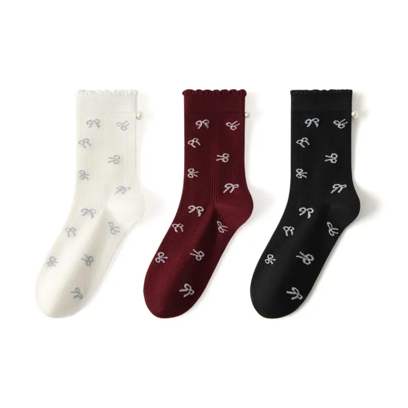 SHIWAJI Mid Calf Socks Women's 3 Pack-7
