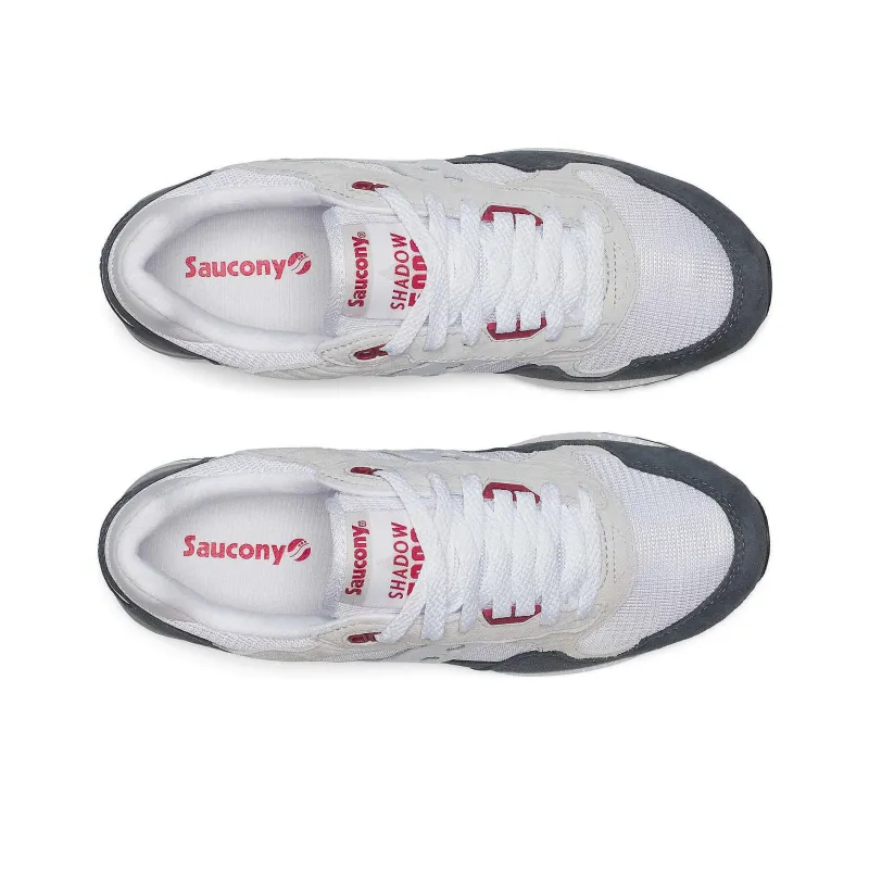 Saucony Shadow 5000 Anti Slip Wear Resistant Low Top Casual Running Shoes Unisex White Gray-3