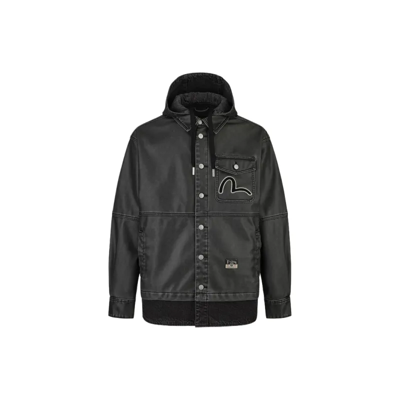 EVISU Jackets Coats Men's Charcoal Gray-1