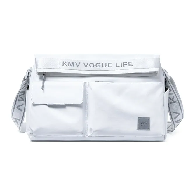 KMV Polyester Gym Bag Medium Size Unisex Black/White/Gray-7
