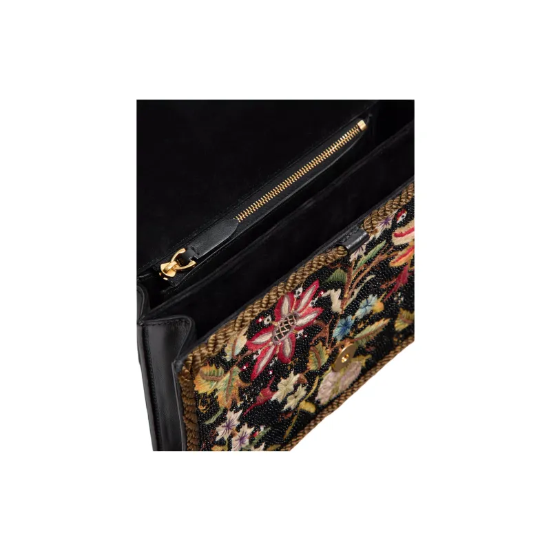 Valentino Floral Embroidery Crossbody Bag Shoulder Bag Women's Multicolor-4