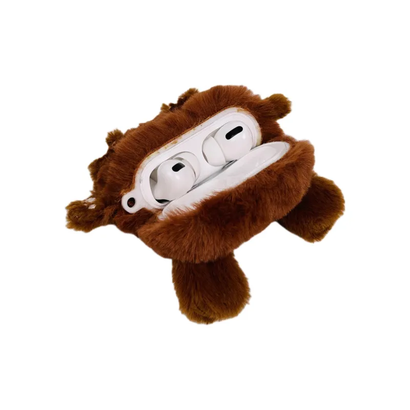 Sopi Compatibility With Apple AirPods 4/2/3/4th Generation/AirPods Pro/Pro 2 Plush Bear Brown White Headphone Cases-5