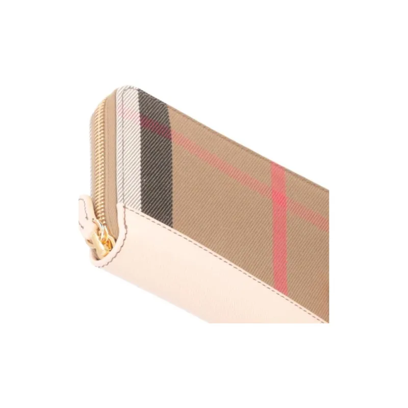 Burberry Fabric Wallet Women's Carmelo Pink & Brown & Black & Red & White-3