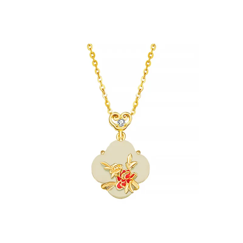VANA Hetian Jade Necklaces Pale Greenish White Jade Women's-7