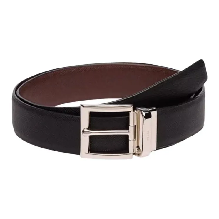 PRADA Saffiano Reversible Leather Belt-0