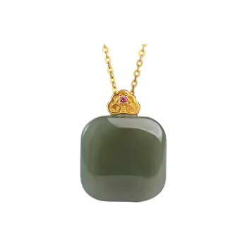 Oriental Jade Hetian Jade Necklaces Pale Greenish White Jade Women's