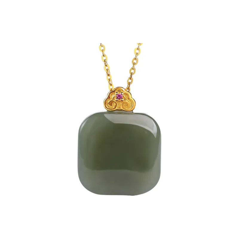 Oriental Jade Hetian Jade Necklaces Pale Greenish White Jade Women's-0