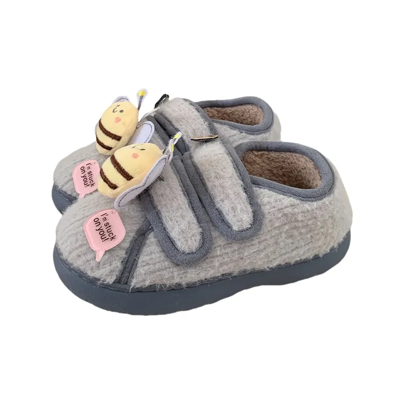Thin Strips Cotton Slippers Women's, Light Brown, Home Slippers-6