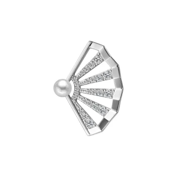 BABYBEI Shell Beads Are Combined With Cubic Zirconia Brooches Women's