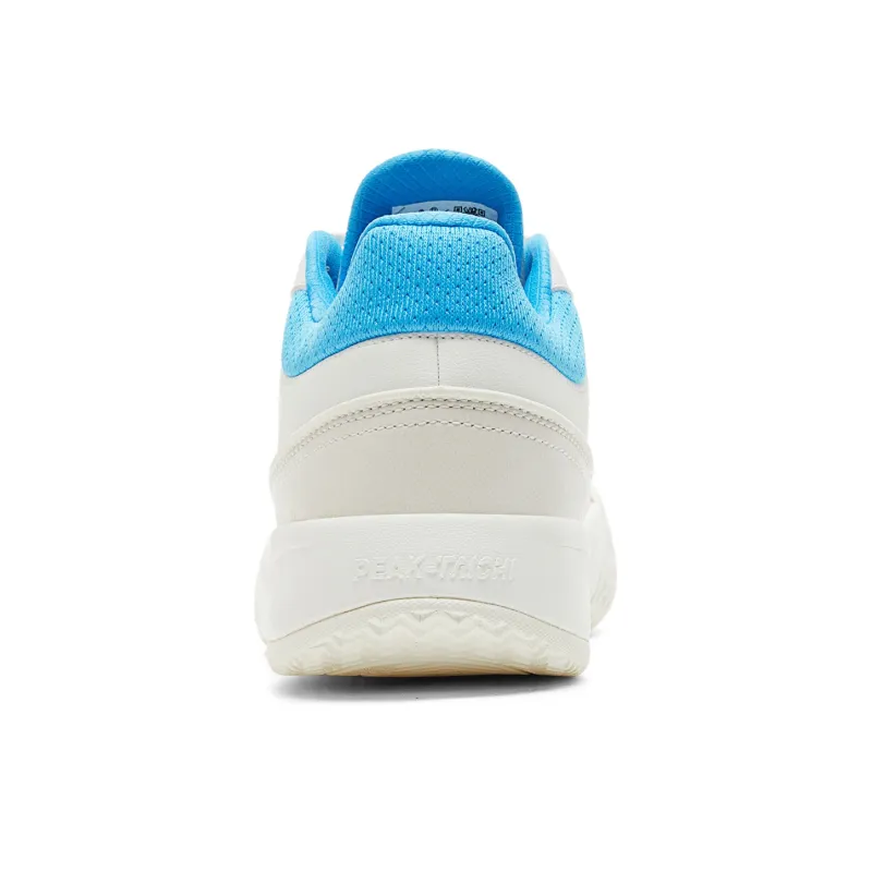 PEAK Taichi Oukou Cushioning Rebound Wear-Resistant Slip-Resistant Low-Top Basketball Shoes Men's Ivory Blue-4