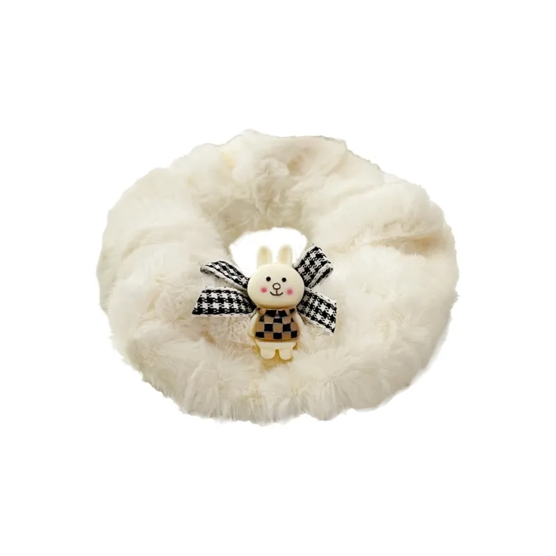OFLY Flannelette Hair Tie Women's White/Ecru/Coffee-7