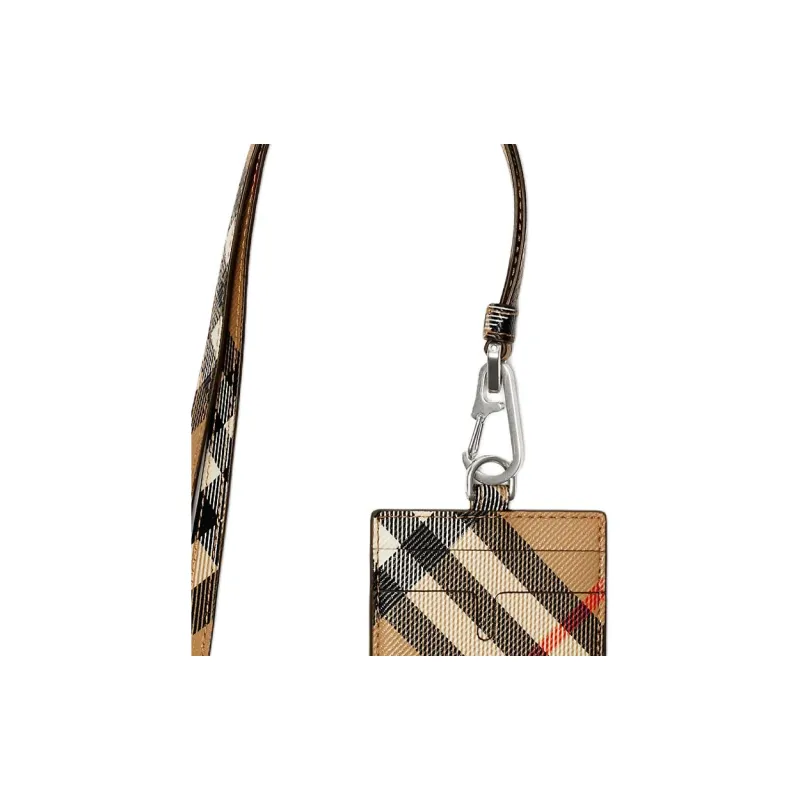 Burberry Polyurethane Card Holder Men's Sand-3