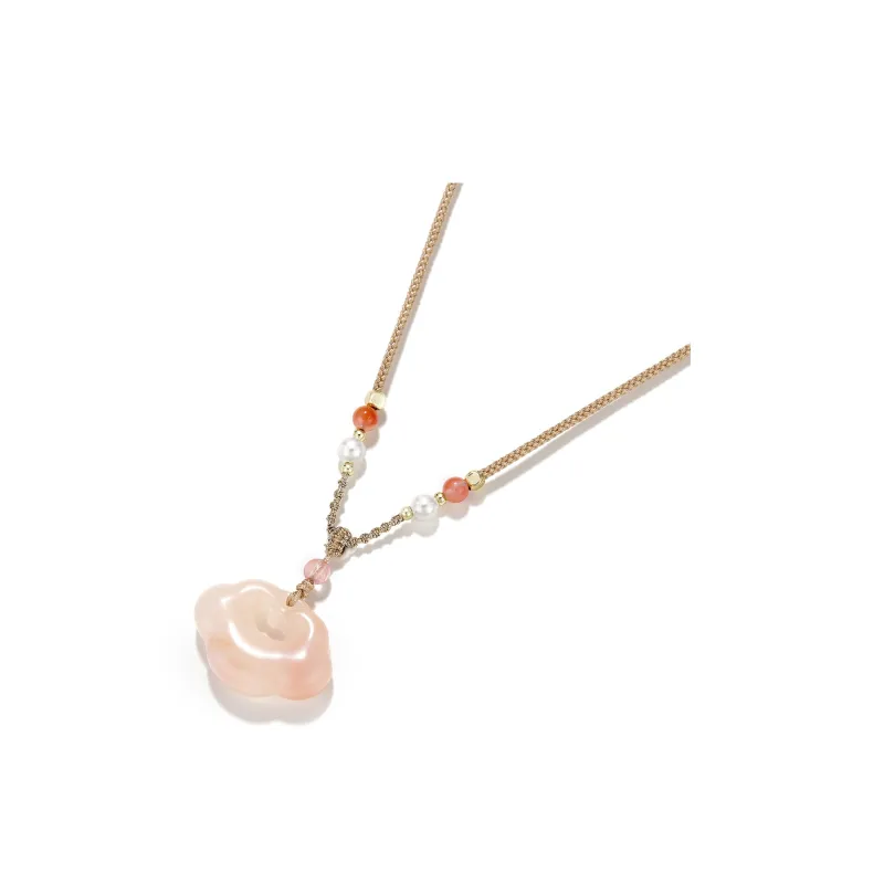 DH7 Golden Silk Jade Necklaces Women's-1