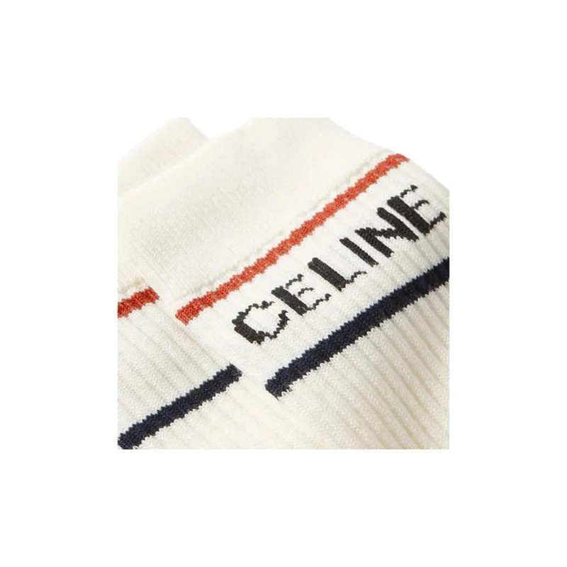 CELINE SS22 Mid-Calf Socks Men's 1 Pack White-2